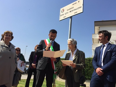 cerimonia intitolazione giardino a rita levi montalcini
