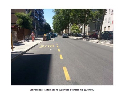 manutenzione strade municipio via Peucetia