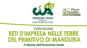 locandina convegno 'reti d'impresa nelle terre del primitivo manduria'