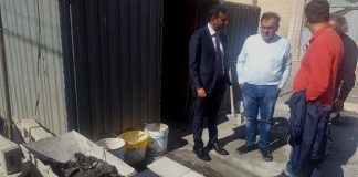 sopralluogo del sindaco a carbonara per avvio lavori di pedonalizzazione in piazza manzoni