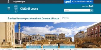 interfaccia nuovo portale web del comune di lecce