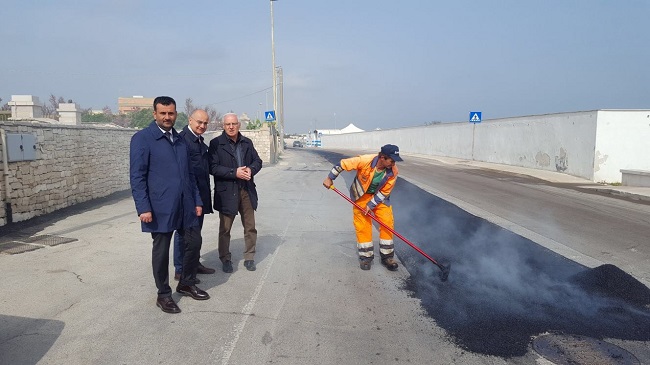 lavori di asfaltatura strada della marina a san giorgio