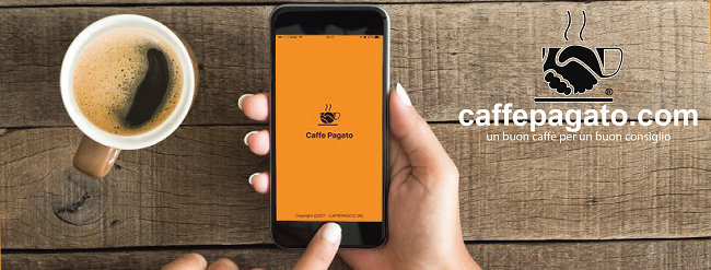copertina app che offre il caffè