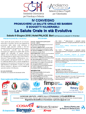 locandina 4° convegno salute orale nei bambini e disabili