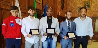 conferenza stampa premiazione squadra scherma bari