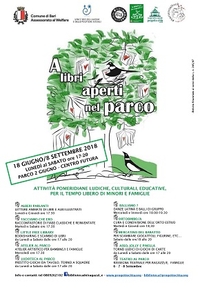 locandina 'a libri aperti nel parco'