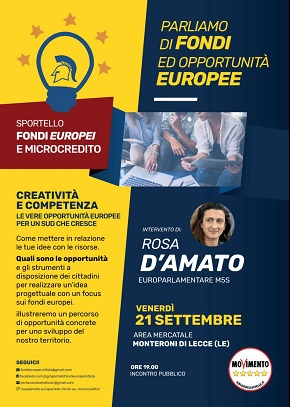 locandina convegno M5S su fondi europei