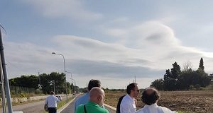 movimento 5 stelle su pista ciclabile tra monteroni ed ecotekne