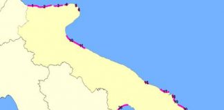 aree a rischio erosione costiera in puglia