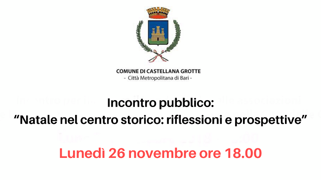 banner incontro pubblico 'natale nella città delle grotte'