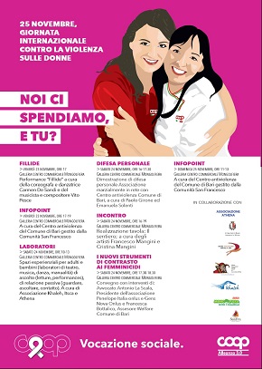 locandina coop alleanza 3.0 per la giornata contro la violenza sulle donne