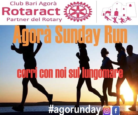 locandina iniziativa agorà sunday run del rotaract club bari agorà