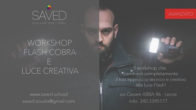 banner workshop flash cobra e luce creativa da saved