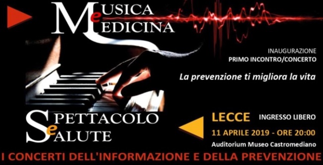 banner 'musica e medicina - spettacolo e salute'