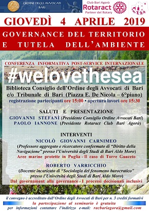 locandina conferenza informativa post service internazionale 'we love the sea'