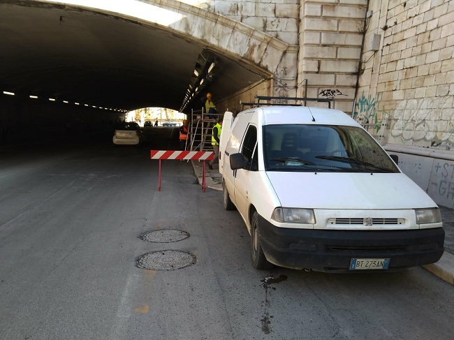 nuovo impianto di illuminazione del sottovia quintino sella - lavori in corso