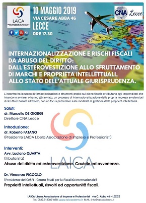 locandina internazionalizzazione e rischi fiscali