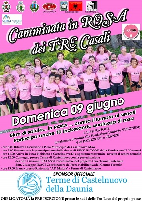 locandina 'una camminata in rosa contro il tumore'