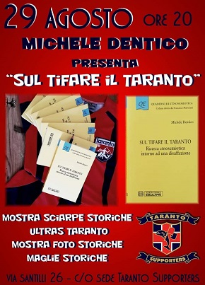 locandina presentazione libro 'sul tifare il taranto'