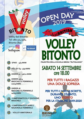 locandina open day just british volley bitonto