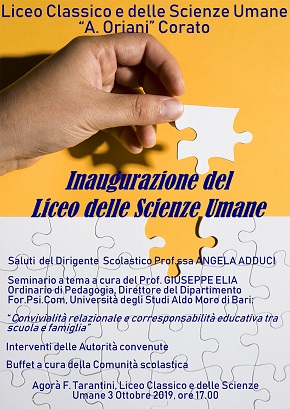 locandina inaugurazione del liceo delle scienze umane