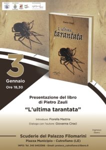 locandina presentazione del libro 'l'ultima tarantata' di pietro zauli