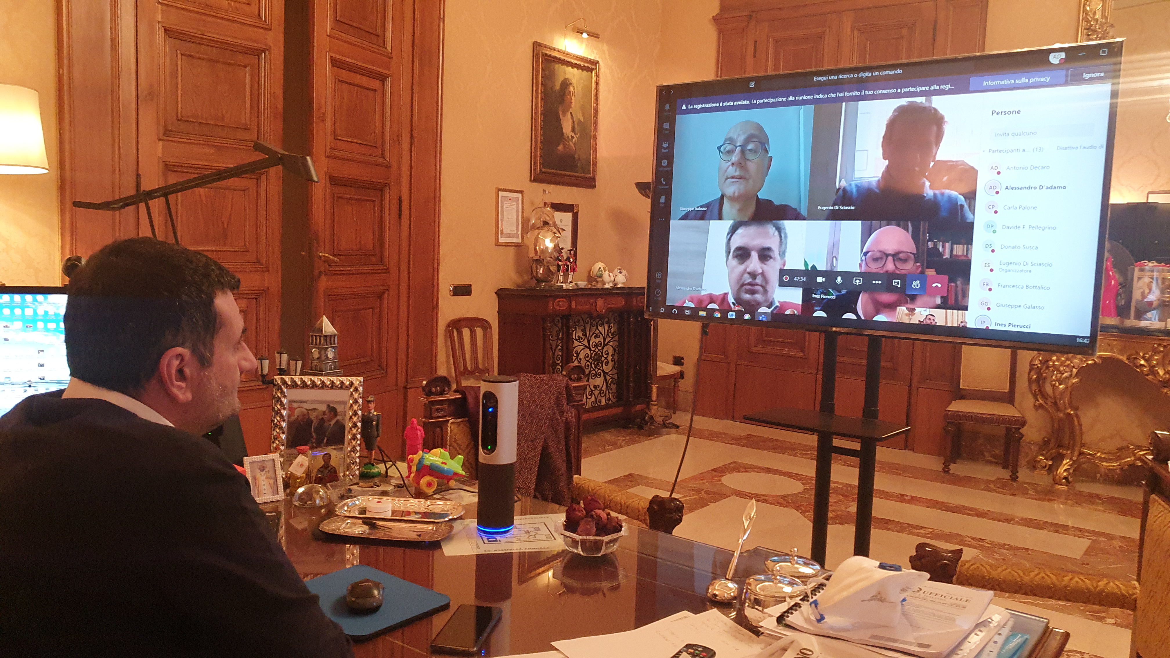 prima seduta di giunta comunale in videoconferenza