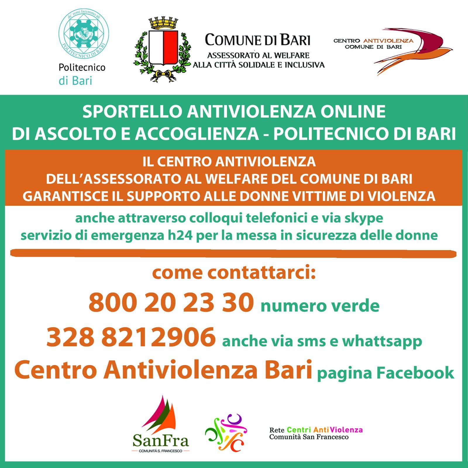 centro antiviolenza comunale - attività sportello online politecnico