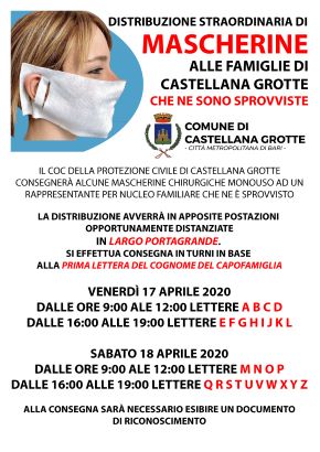 locandina distribuzione staordinaria mascherine