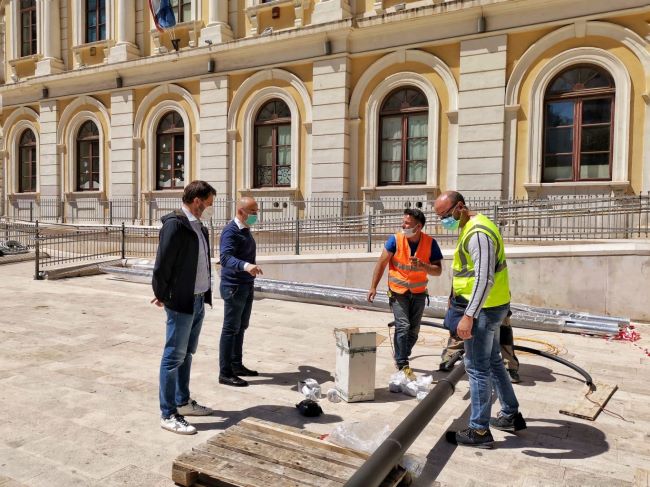 al via i lavori per il nuovo sistema di illuinazione in piazza risorgimento