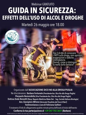 guida in sicurezza effetti dell'uso di alcol e droghe