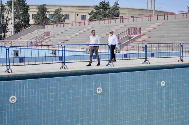 il punto sulla situazione dello stadio del nuoto inagibile nelle aree esterne - sopralluogo petruzzelli