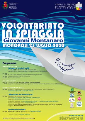 locandina volontariato in spiaggia giovanni montanaro