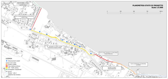 progetto itinerario ciclopedonale strada del baraccone_planimetria stato di progetto