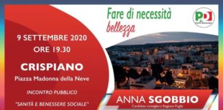 banner incontro pubblico anna sgobbio a crispiano