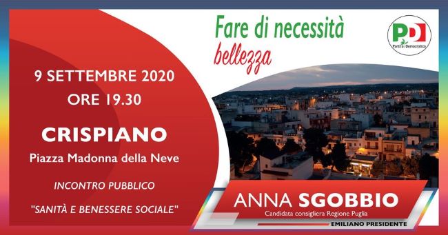 banner incontro pubblico anna sgobbio a crispiano