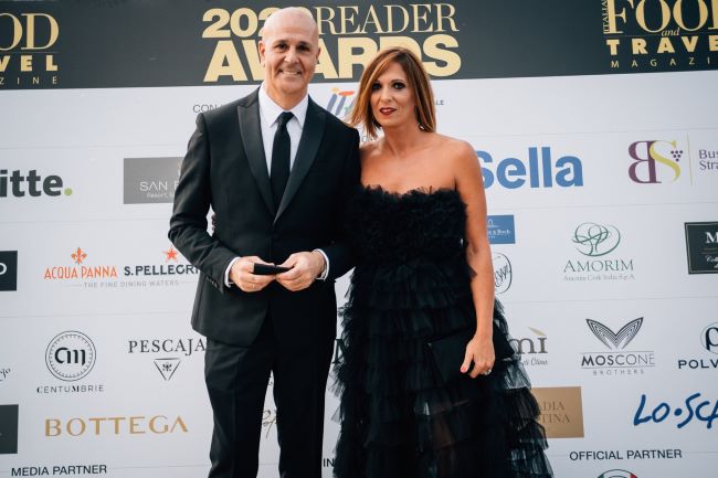 lo chef franco tornese con l'editore pamela raeli