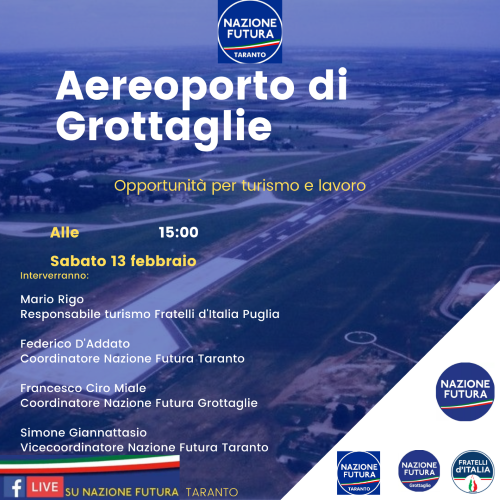 locandina nazione futura taranto aeroporto