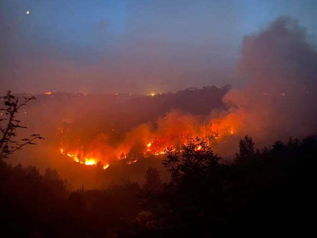 l'incendio nel versante di vico