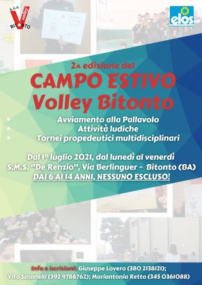 locandina campus estivo volley bitonto