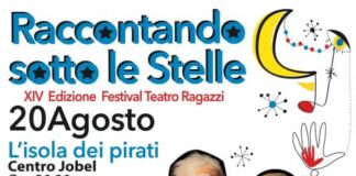 locandina 'l'isola dei pirati', 'raccontando sotto le stelle'