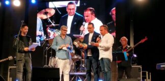 sul palco cristian levantaci, fausto squilino, gianni cuciniello e lorenzo ciuffreda