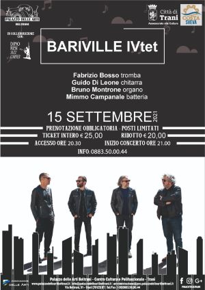 locandina bariville IVtet con fabrizio bosso, 15 settembre palazzo delle arti beltrani