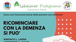 locandina incontro ricominciare con la demenza si può alzheimer putignano 2021