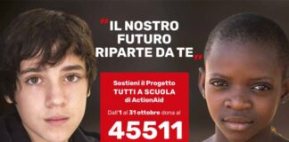 actionaid, cartello 'tutti a scuola'