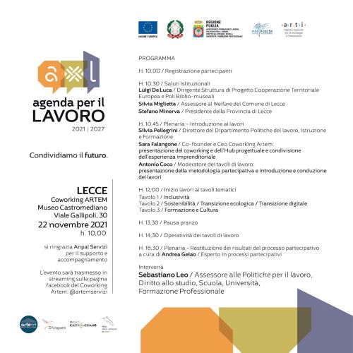 agenda per il lavoro locandina