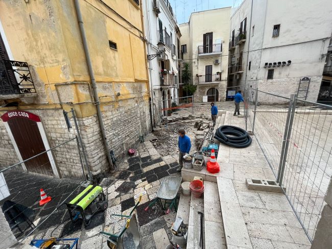 al via il lavori in piazzetta bisanzio e rainaldo