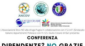 locandina dico no alla droga incontra gli studenti del giulio cesare di bari