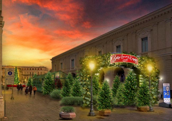 natale a bari con amgas - allestimento piazza del ferrarese - render