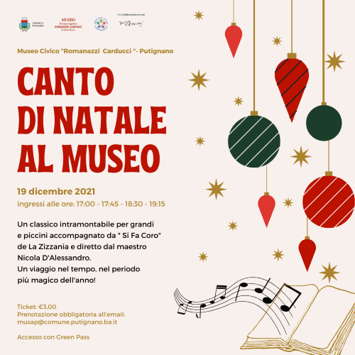 locandina putignano canto di natale al museo